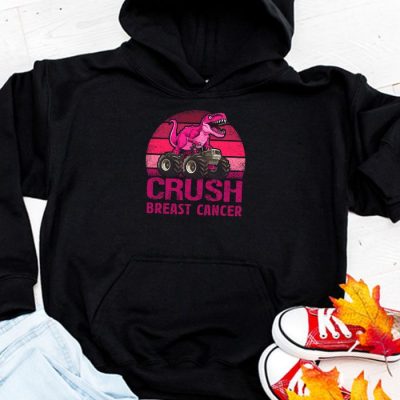 Crush Breast Cancer Awareness Monster Truck Toddler Boy Hoodie UH1029