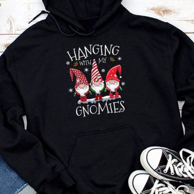 Hanging With My Gnomies Funny Christmas Garden Gnome Gifts Hoodie UH1072