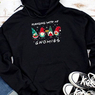 Hanging With My Gnomies Funny Christmas Garden Gnome Gifts Hoodie UH1073
