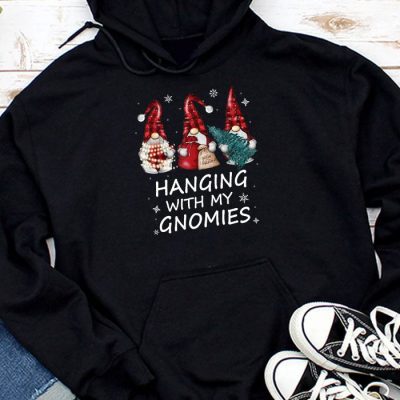 Hanging With My Gnomies Funny Christmas Garden Gnome Gifts Hoodie UH1074