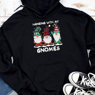 Hanging With My Gnomies Funny Christmas Garden Gnome Gifts Hoodie UH1075