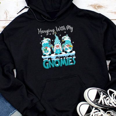 Hanging With My Gnomies Funny Christmas Garden Gnome Gifts Hoodie UH1076