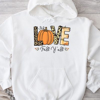 Hello Fall Pumpkin Love Fall Y'All Leopard Peace Love Fall Hoodie UH1139