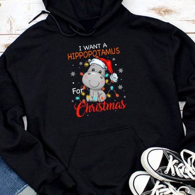 I Want A Hippopotamus For Christmas Xmas Hippo for Kid Women Hoodie UH1210