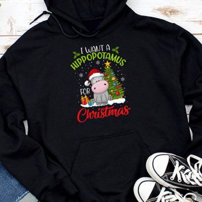 I Want A Hippopotamus For Christmas Xmas Hippo for Kid Women Hoodie UH1212