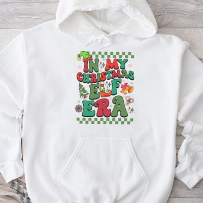 In My Christmas Elf Era Xmas Groovy Santa Squad Holiday Hoodie UH1051