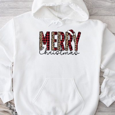 Merry Christmas Buffalo Plaid Red Santa Hat Xmas Pajamas Hoodie UH1246