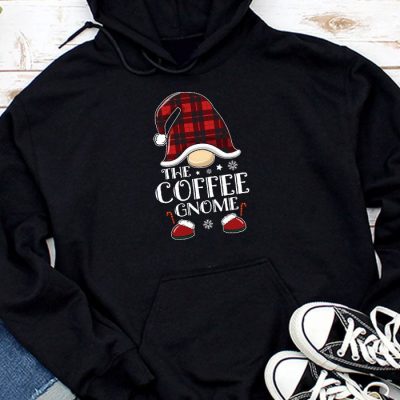 The Coffee Gnome Buffalo Plaid Matching Family Christmas Pajama Hoodie UH1099