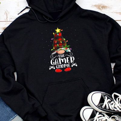 The Gamer Gnome Buffalo Plaid Matching Family Christmas Pajama Hoodie UH1092