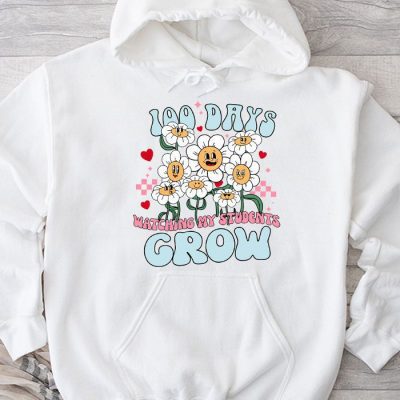 100 Days Growing Boho Flowers Teacher 100th Day of School Hoodie UH1479