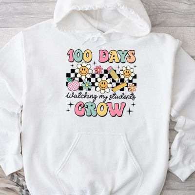 100 Days Growing Boho Flowers Teacher 100th Day of School Hoodie UH1480
