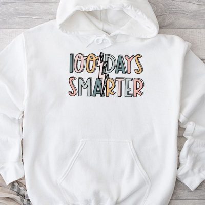 100 Days Smarter Happy 100th Day Of School Groovy Boy Girl Hoodie UH1316