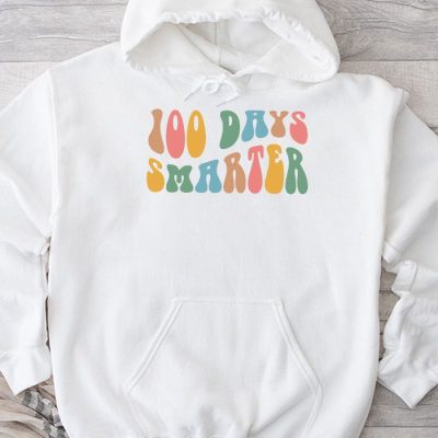 100 Days Smarter Happy 100th Day Of School Groovy Boy Girl Hoodie UH1317