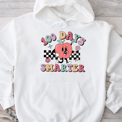100 Days Smarter Happy 100th Day Of School Groovy Boy Girl Hoodie UH1318