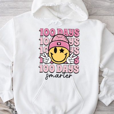 100 Days Smarter Happy 100th Day Of School Groovy Boy Girl Hoodie UH1319