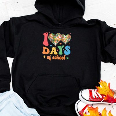 100 Days of School Retro Disco Hearts 100th Day of School Hoodie UH1424