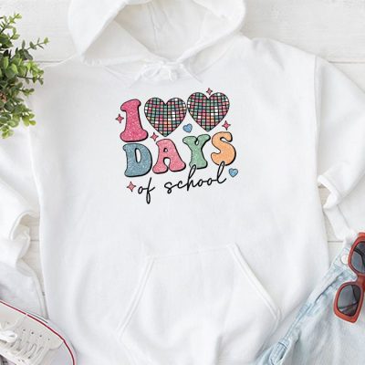 100 Days of School Retro Disco Hearts 100th Day of School Hoodie UH1426