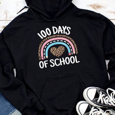 Cute 100 Days Of School Rainbow 100th Day Of School Hoodie UH1327