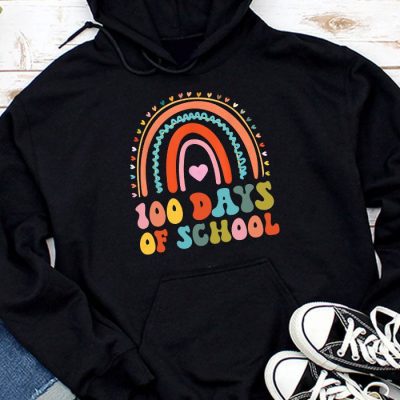 Cute 100 Days Of School Rainbow 100th Day Of School Hoodie UH1329