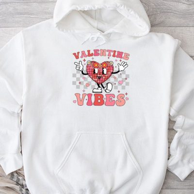 Groovy Checkered Valentine Vibes Valentines Day Girls Womens Hoodie UH1350