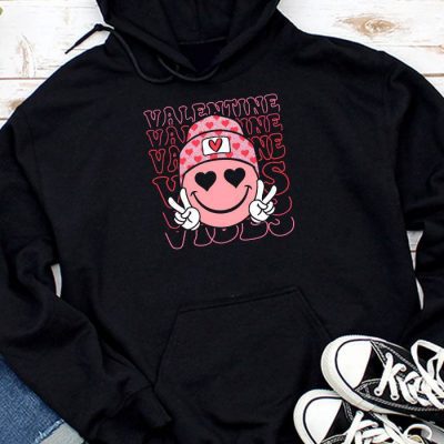 Groovy Checkered Valentine Vibes Valentines Day Girls Womens Hoodie UH1352