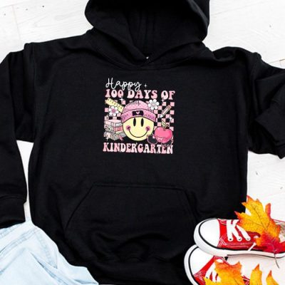 Happy 100th Day of Kindergarten Groovy 100th Day of School Hoodie UH1417