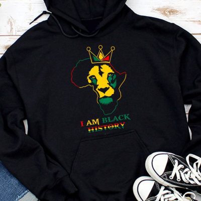 I Am Black History African American Pride Lion Black King Hoodie UH1438