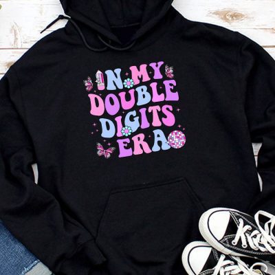 In My Double Digits Era Retro 10 Year Old 10th Birthday Girl Hoodie UH1372