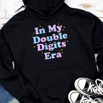 In My Double Digits Era Retro 10 Year Old 10th Birthday Girl Hoodie UH1375