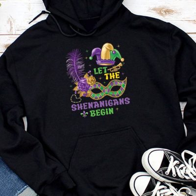Mardi Gras Costume Let The Shenanigans Begin Mask Hoodie UH1488