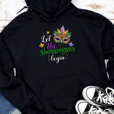 Mardi Gras Costume Let The Shenanigans Begin Mask Hoodie UH1489