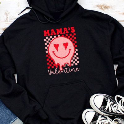 Retro Groovy Mama is My Valentine Cute Heart Boys Girls Kids Hoodie UH1354