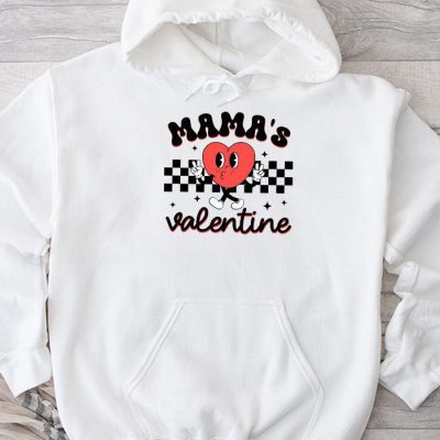 Retro Groovy Mama is My Valentine Cute Heart Boys Girls Kids Hoodie UH1355