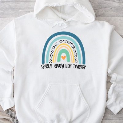 Sped Ed Special Education Teacher SPED Leopard Boho Rainbow Hoodie UH1311