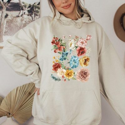 Botanical Watercolor Floral Unisex Hoodie JSH1567