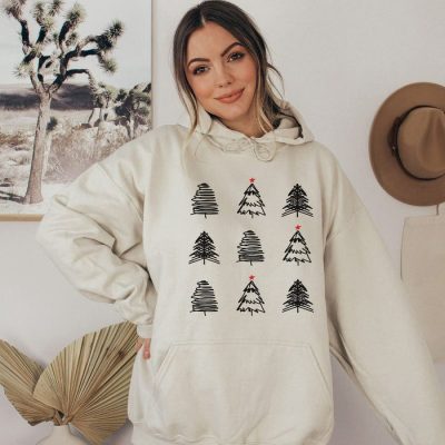 Christmas Line Trees Collage Unisex Hoodie JSH1126