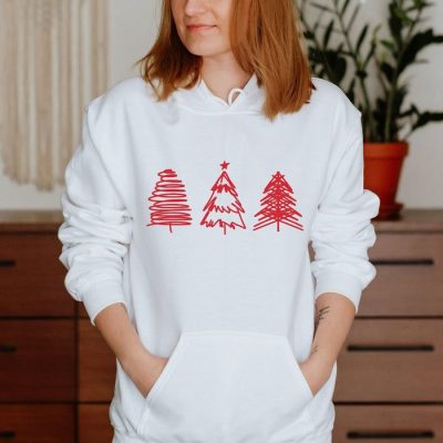 Christmas Line Trees Trio Unisex Hoodie JSH1125