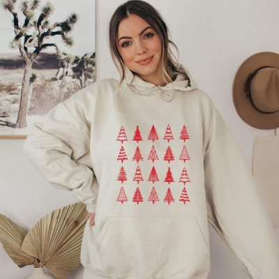 Christmas Trees Line Collage Unisex Hoodie JSH1191