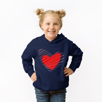 Double Heart Scribble Unisex Hoodie JSH1045