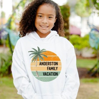 Family Vacation Sunset Palm Customized Unisex Hoodie JSH1526