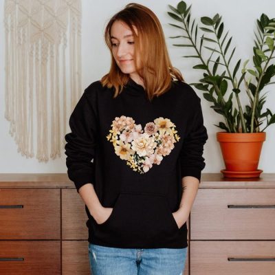 Floral Heart Unisex Hoodie JSH1551