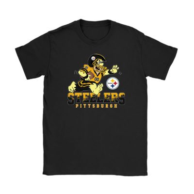 Fred Flintstone With The Pittsburgh Steelers Team Customized Unisex T-Shirt TBT1519