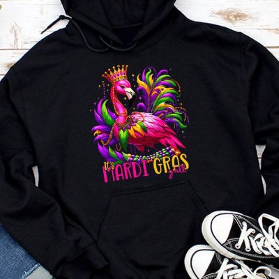 Funny Carnival Party Gift Idea Flamingo Mardi Gras Hoodie MHS1158