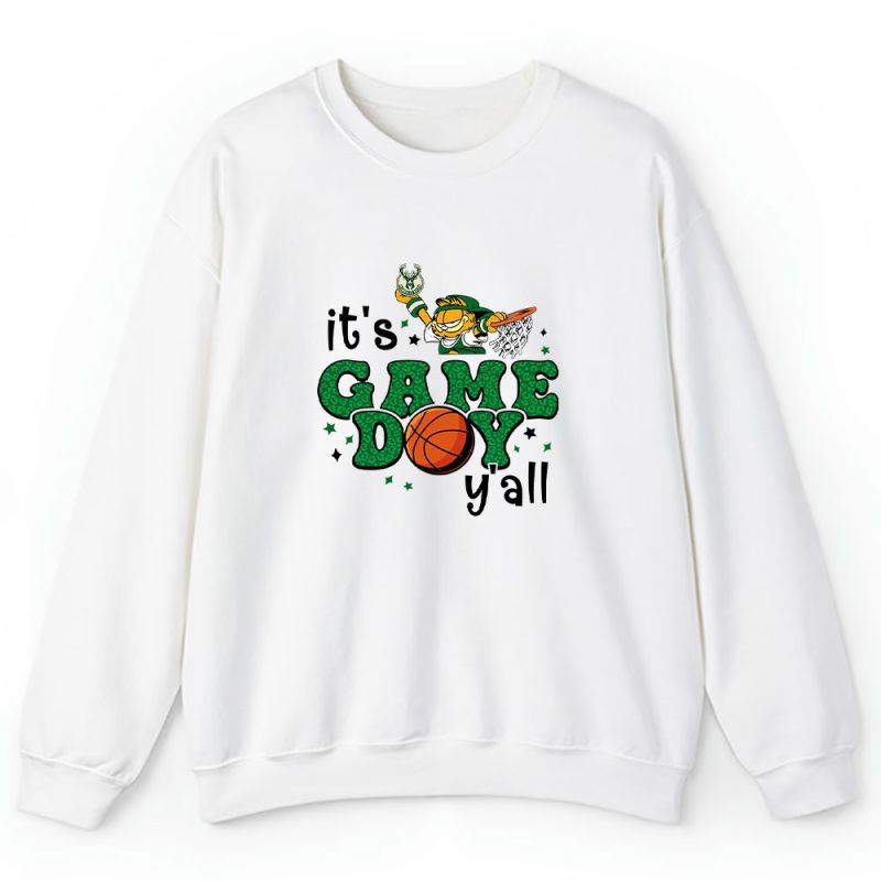 Garfield X Its Game Day Yall X Milwaukee Bucks Team Unisex Sweatshirt TBS1485