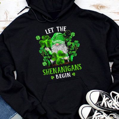 Gnome Tie Dye Shamrock Let Shenanigans Begin St Patricks Day Hoodie MHS1239