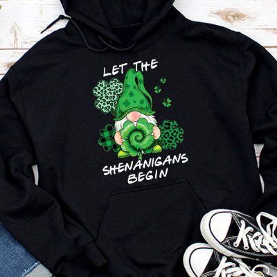 Gnome Tie Dye Shamrock Let Shenanigans Begin St Patricks Day Hoodie MHS1242