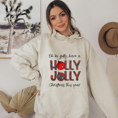Golly Holly Jolly Christmas Buffalo Plaid Unisex Hoodie JSH1207