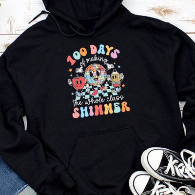 Groovy 100 Days of Making Whole Class Shimmer Disco Ball Hoodie MHS1121