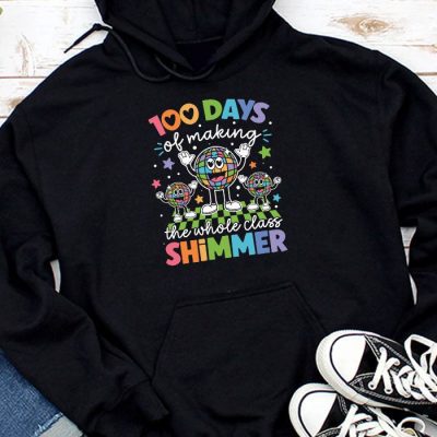 Groovy 100 Days of Making Whole Class Shimmer Disco Ball Hoodie MHS1126
