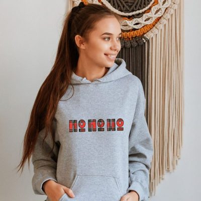 Ho Ho Ho Buffalo Plaid Trio Unisex Hoodie JSH1198